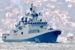 Fragata rusa Admiral Grigorovich navegando, protagonista del incidente en el Canal de la Mancha