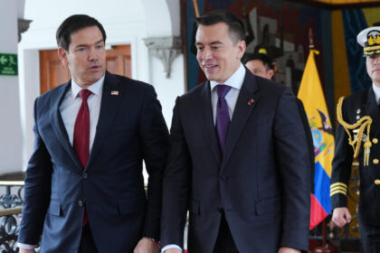 Marco Rubio y Daniel Noboa en el Palacio de Carondelet tras el anuncio de 45 millones para Ecuador