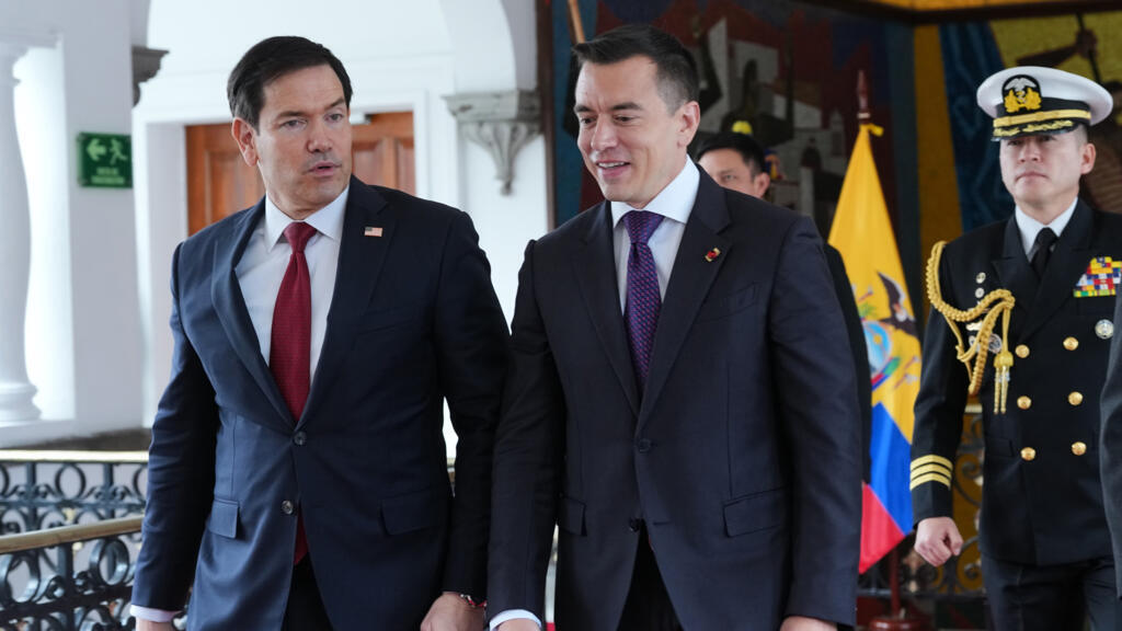 Marco Rubio y Daniel Noboa en el Palacio de Carondelet tras el anuncio de 45 millones para Ecuador