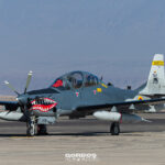 A-29 Super Tucano FAC-3108 de la Fuerza Aeroespacial Colombiana en plataforma durante el ejercicio Salitre 2026 en Chile