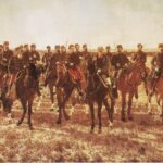 Óleo de Juan Manuel Blanes sobre la Conquista del Desierto, con Julio Argentino Roca y su plana mayor a caballo en la llanura patagónica