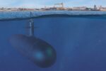 Render de un submarino clase Scorpène navegando a cota periscópica, imagen referencial. Crédito: Naval Group